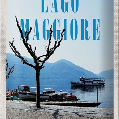 Cartel de chapa de viaje, 20x30cm, barcos del Lago Maggiore, tour en barco, letrero de hojalata de mar