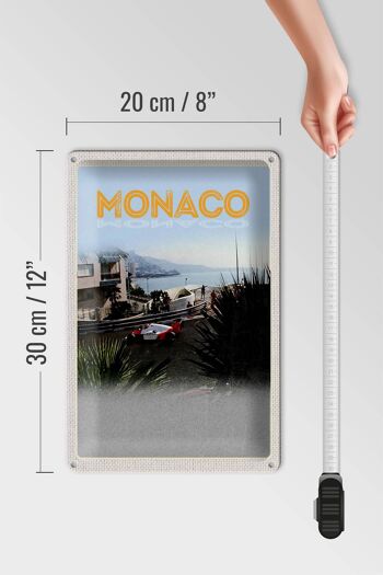 Panneau en étain voyage 20x30cm, Monaco, France, course automobile, plage 4