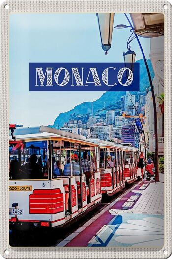 Panneau en étain voyage 20x30cm, Monaco, France, visite du centre-ville 1