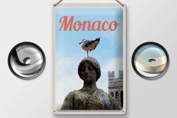 Signe en étain voyage 20x30, Monaco, France, Europe, Sculpture d'oiseau 2