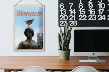 Signe en étain voyage 20x30, Monaco, France, Europe, Sculpture d'oiseau 3