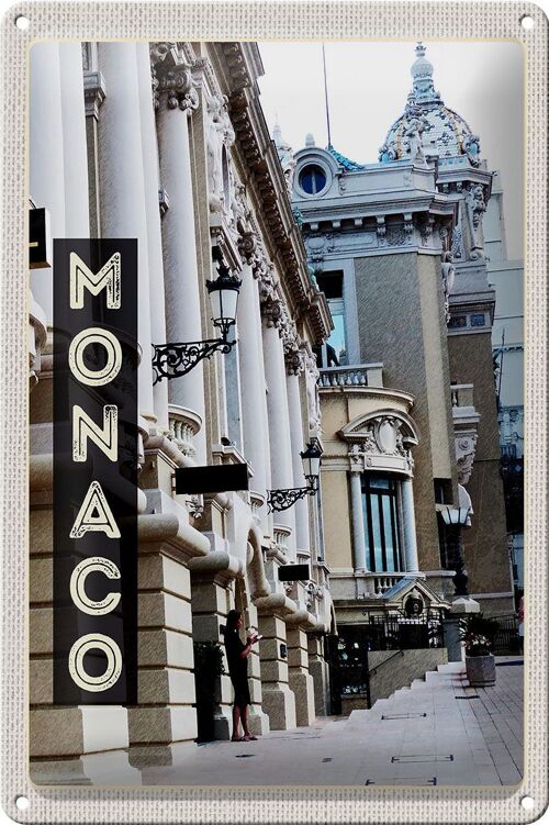 Blechschild Reise 20x30cm Monaco Frankreich Sehenswürdigkeiten