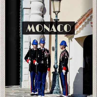 Signe en étain voyage 20x30cm, Destination de vacances Monaco, voyage en Europe