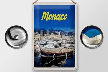 Signe en étain voyage 20x30cm Monaco France Yacht plage mer 2