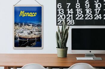 Signe en étain voyage 20x30cm Monaco France Yacht plage mer 3
