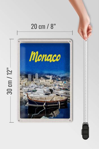 Signe en étain voyage 20x30cm Monaco France Yacht plage mer 4