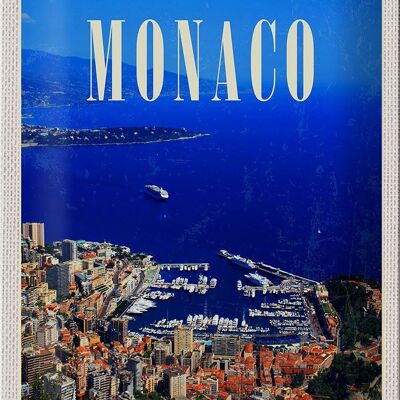 Panneau en étain voyage 20x30cm, Monaco, France, voyage en Europe