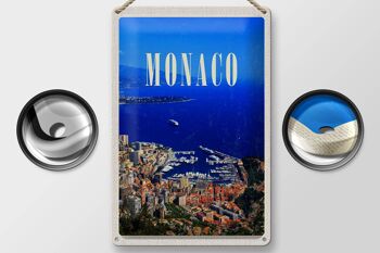 Panneau en étain voyage 20x30cm, Monaco, France, voyage en Europe 2