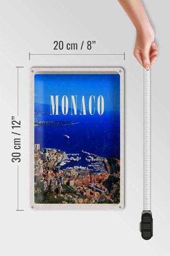 Panneau en étain voyage 20x30cm, Monaco, France, voyage en Europe 4