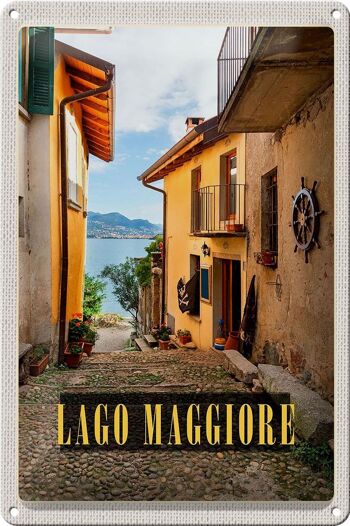 Panneau en étain voyage 20x30cm Isola Bella Lago Maggiore Italie 1