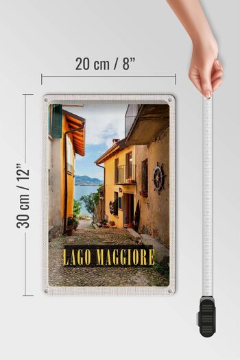Panneau en étain voyage 20x30cm Isola Bella Lago Maggiore Italie 4
