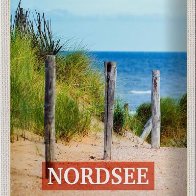 Cartel de chapa de viaje, 20x30cm, Mar del Norte, Alemania, playa, paz