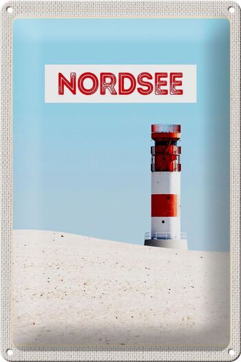 Signe en étain voyage 20x30cm, phare de la mer du nord, allemagne 1