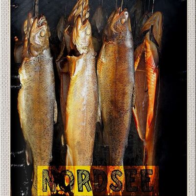 Targa in metallo da viaggio, 20 x 30 cm, specialità gastronomiche a base di pesce del Mare del Nord