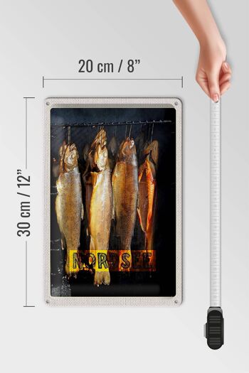 Plaque en étain voyage 20x30cm, nourriture pour poissons de la mer du nord, épicerie fine 4