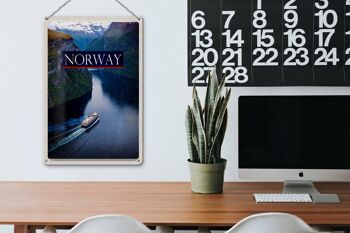 Signe en étain voyage 20x30cm, croisière en norvège, voyage dans les montagnes de la mer 3