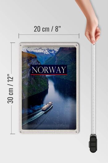 Signe en étain voyage 20x30cm, croisière en norvège, voyage dans les montagnes de la mer 4