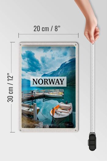 Signe en étain voyage 20x30cm, voyage de vacances sur l'île en bateau de la norvège 4