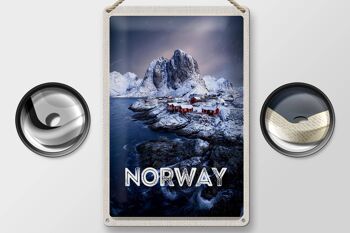 Signe en étain voyage 20x30cm, norvège, heure d'hiver, mer froide 2