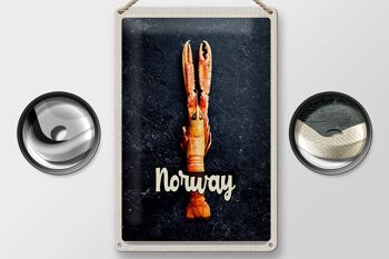 Panneau en étain voyage 20x30cm, plats de poisson norvégiens, vacances au crabe 2