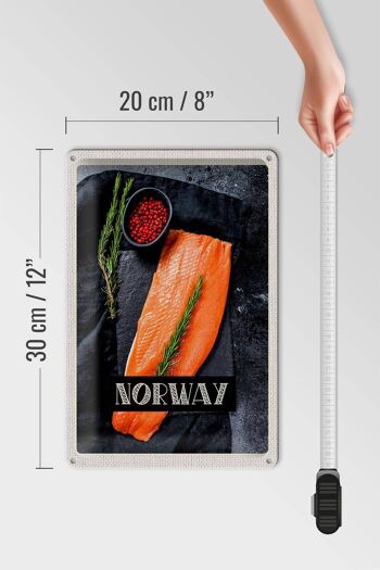 Plaque en tôle voyage 20x30cm Norvège délicatesse saumon thym 4