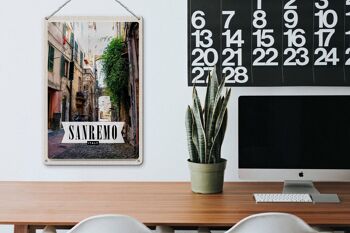 Panneau en étain voyage 20x30cm, Sanremo, Italie, vue sur l'architecture 3