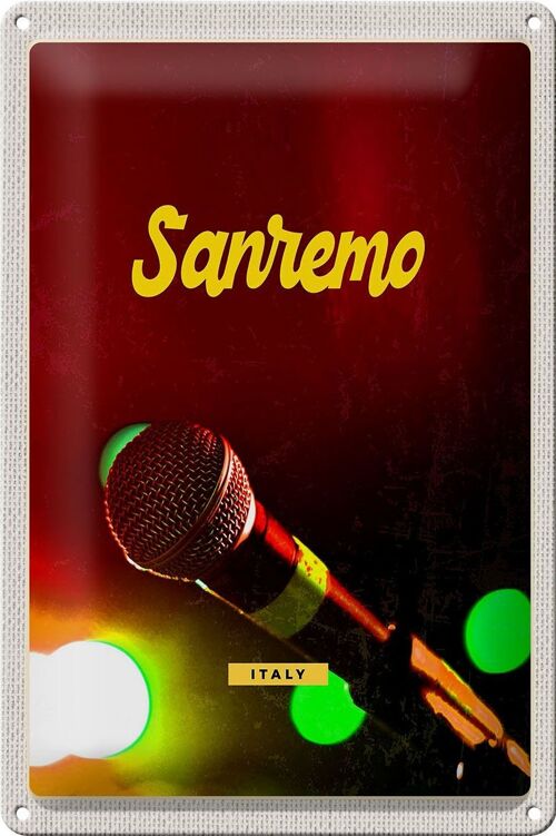 Blechschild Reise 20x30cm Sanremo Italien Musik Band Auftritt