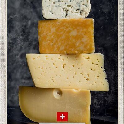 Targa in metallo da viaggio 20x30 cm Svizzera Berna formaggio tipo Emmentaler