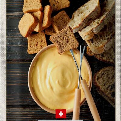 Cartel de chapa de viaje 20x30cm Suiza Berna pan con queso líquido
