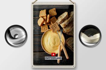 Plaque en tôle voyage 20x30cm Suisse Berne pain au fromage liquide 2
