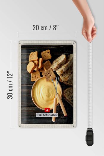 Plaque en tôle voyage 20x30cm Suisse Berne pain au fromage liquide 4