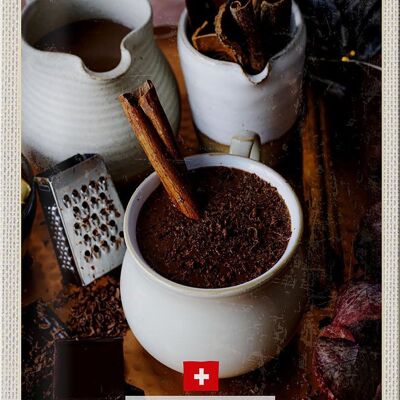 Blechschild Reise 20x30cm Schweiz Dessert Schokolade Zimtstange