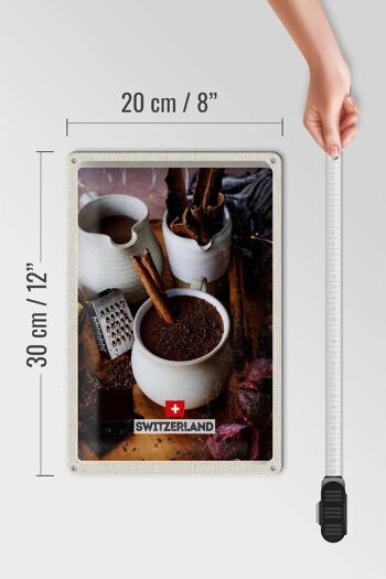 Signe en étain voyage 20x30cm, suisse Dessert chocolat bâton de cannelle 4