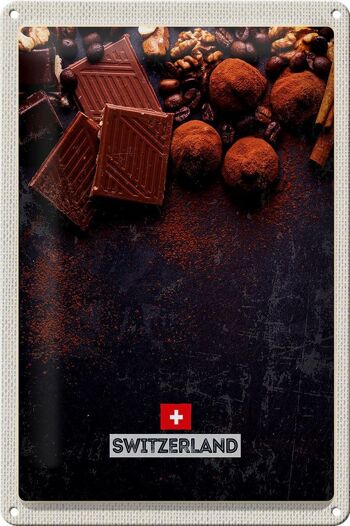 Plaque en tôle voyage 20x30cm Suisse Berne chocolat sucré 1
