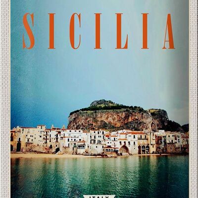 Targa in metallo da viaggio 20x30 cm Sicily Beach Europe Holiday Resort