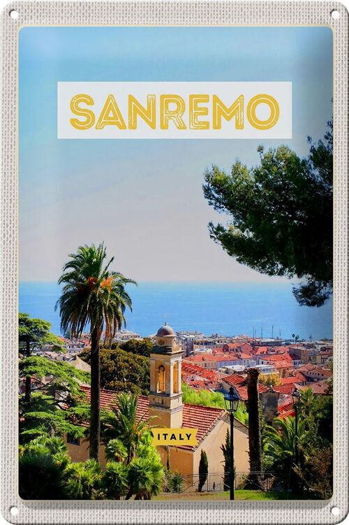 Blechschild Reise 20x30cm Sanremo Italien Reise Sonne Sommer