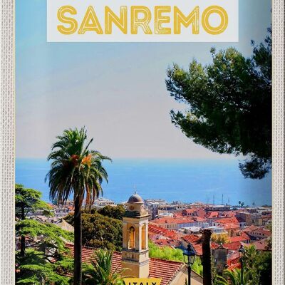 Cartel de chapa Viaje 20x30cm San Remo Italia Viaje Sol Verano