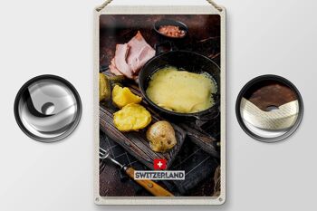 Plaque en tôle voyage 20x30cm Suisse pommes de terre fromage fondu 2