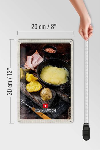 Plaque en tôle voyage 20x30cm Suisse pommes de terre fromage fondu 4