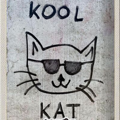 Targa in metallo da viaggio 20x30 cm Berlino Capitale Street Art Cat