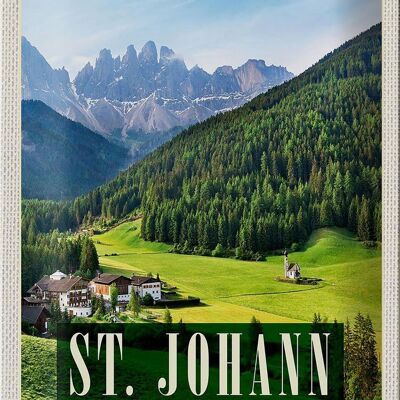 Blechschild Reise 20x30cm St. Johann in Tirol Sommer Berg Reise