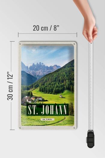 Plaque en étain voyage 20x30cm pcs. Johann au Tyrol, voyage d'été en montagne 4