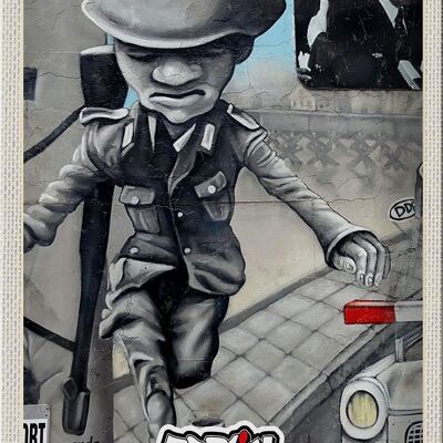 Targa in metallo da viaggio 20x30 cm Berlino Capital War Street Art