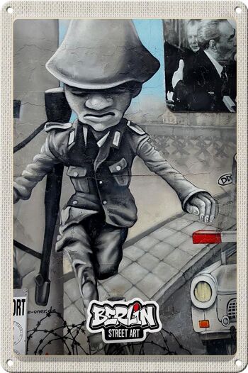 Panneau en étain voyage 20x30cm, Berlin Capital War Street Art 1