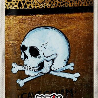 Cartel de chapa de viaje, 20x30cm, Berlín, Graffiti, calavera, arte callejero