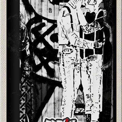 Blechschild Reise 20x30cm Berlin Deutschland Geschlecht Graffiti