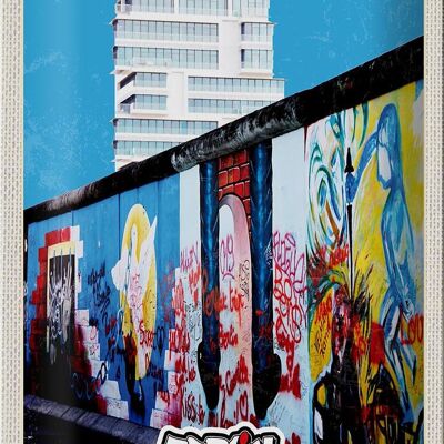 Targa in metallo da viaggio 20x30 cm Grattacielo di Berlino, strada d'arte dei graffiti