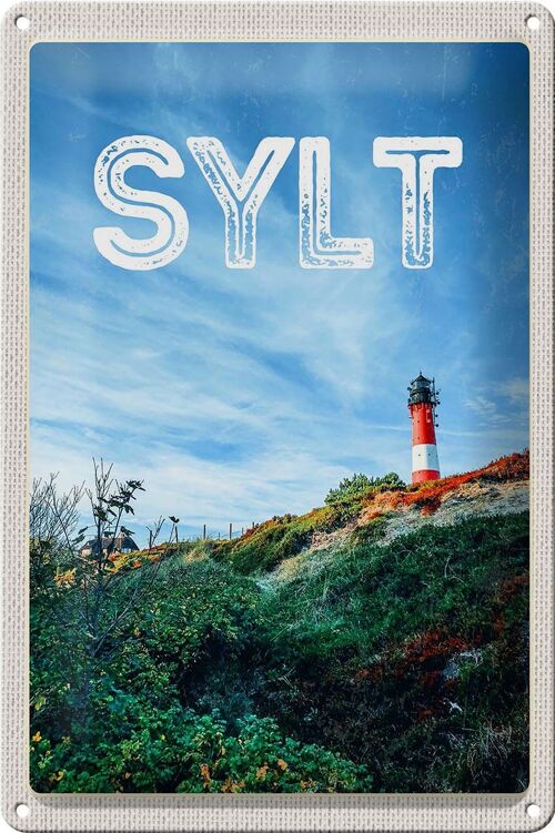 Blechschild Reise 20x30cm Sylt Insel Deutschland Leuchtturm