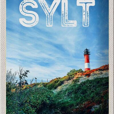 Blechschild Reise 20x30cm Sylt Insel Deutschland Leuchtturm