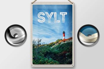 Signe en étain voyage 20x30cm, phare de l'île de Sylt en allemagne 2